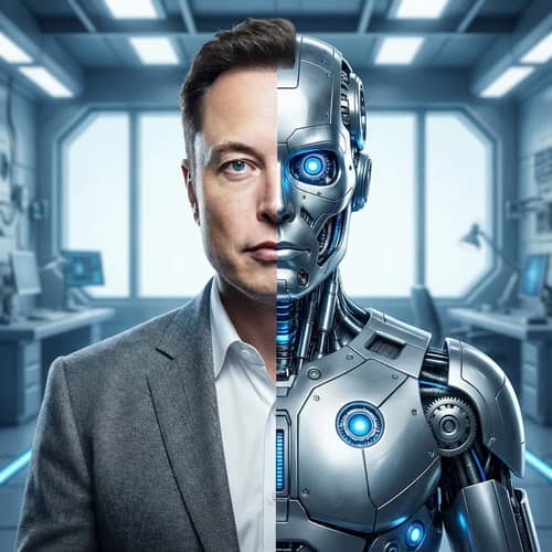Half Human Half Robot: Elon Musk Concept Art Half Human Half Robot: Elon Musk Concept Art