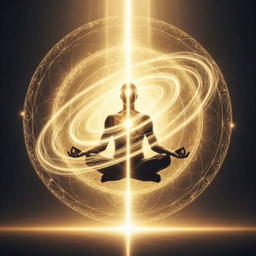 Meditating Human with Sacred Energy Field Illustration