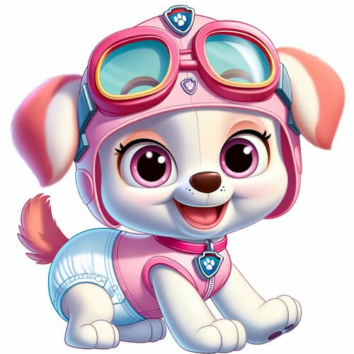 Paw Patrol Skye in Diaper - Cute Animated Dog Character