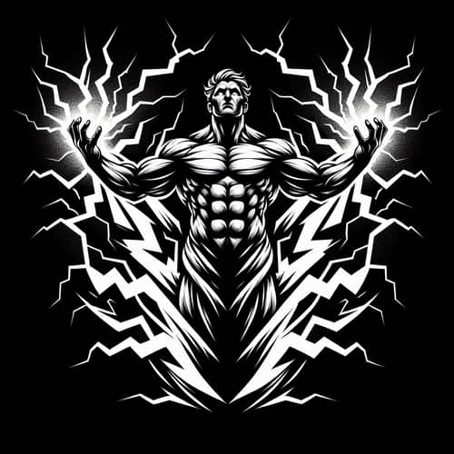 Powerful Mythological Deity Logo: Zeus-inspired Lightning Figure