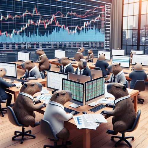 Creative Stock Trading with Capybaras - Financial Atmosphere