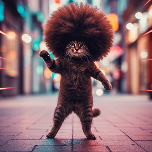Dancing Cat with Afro Hair | Boogie Fun
