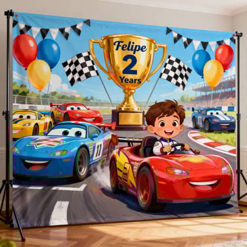 Race Car Themed Birthday Backdrop for Kids Race Car Themed Birthday Backdrop for Kids