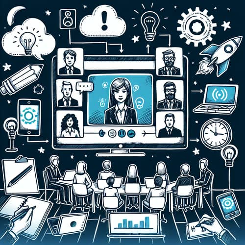 Video Conference Concept - Hand-Drawn Style