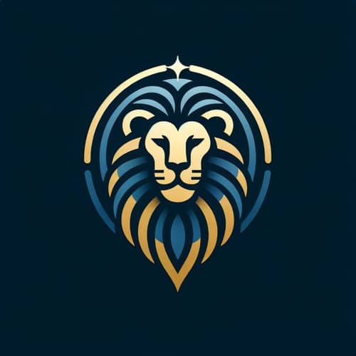 Regal Lion Church Logo Design in Blue & Gold