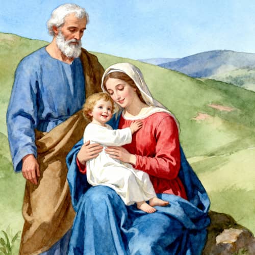 Watercolor Painting of Saint Joseph and Virgin Mary Watercolor Painting of Saint Joseph and Virgin Mary
