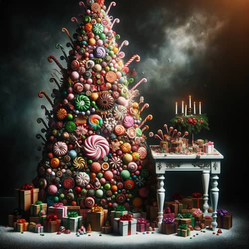 Whimsical Candy-Filled Christmas Tree Decorations