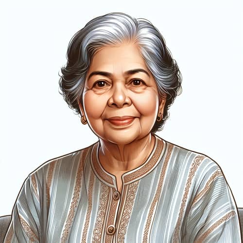 Realistic South Asian Grandmother Portrait | Heartwarming Smile