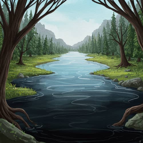 The Darkening of Azure Lake: A Watercolor Tale