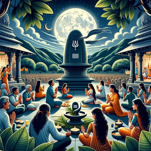 Shivratri Festival Celebration at Night | Hindu Devotees Praying