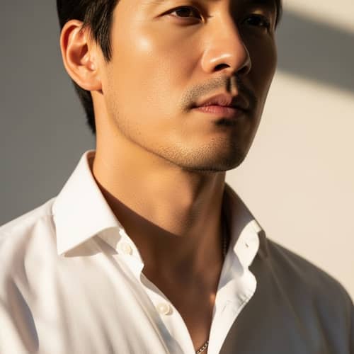 Realistic Euro-Asian Man Portrait | Hyper-Detailed Photography