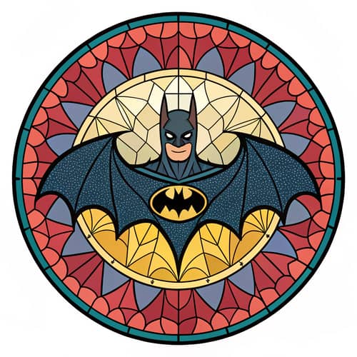 Batman Stained Glass Mosaic Logo Design