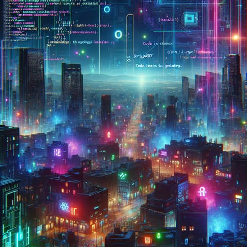 Futuristic Cityscape with Vibrant Neon Lights | MERN Stack Journey