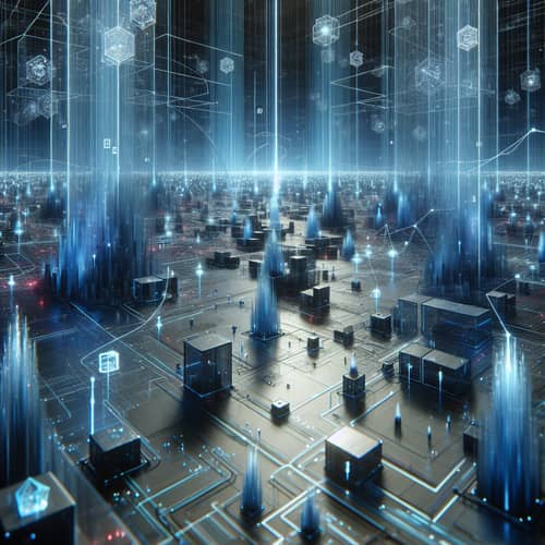 Futuristic Digital Connections: Intricate Cyberspace Landscape