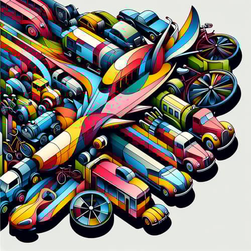 Vibrant Vehicles, Abstract & Modern Art Display