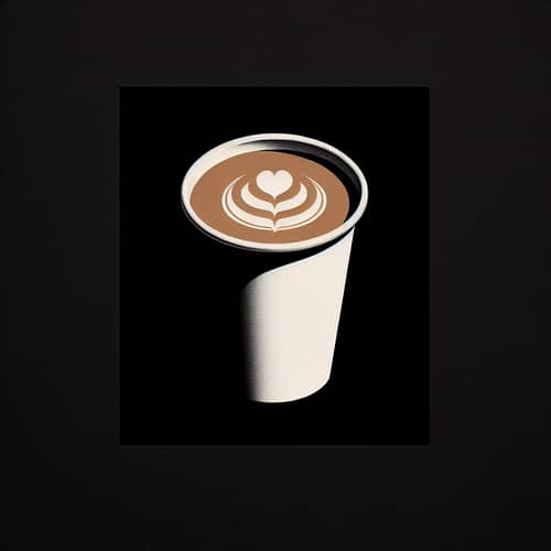 Bold Americano in Paper Cup - Minimalist Style