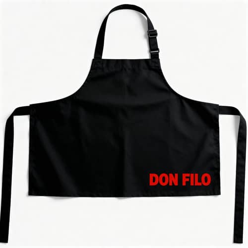 Black Short Apron with 'DON FILO' Design Black Short Apron with 'DON FILO' Design