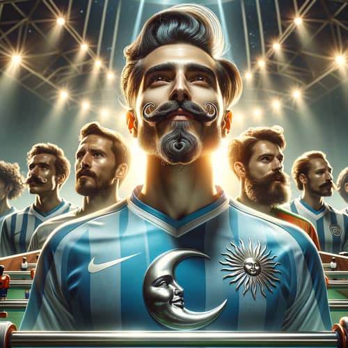 Unrivaled Foosball Champion with Glorious Mustache
