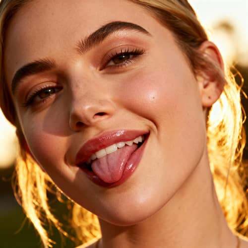 Sydney Sweeney Sticks Out Her Tongue Sydney Sweeney Sticks Out Her Tongue