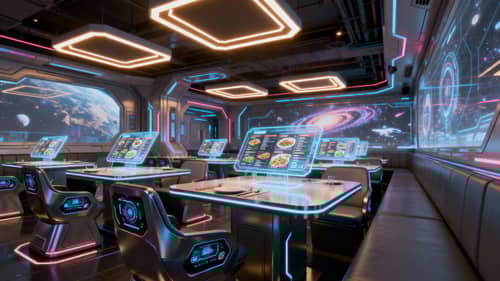 Futuristic Sci-Fi Themed Restaurant Experience Futuristic Sci-Fi Themed Restaurant Experience