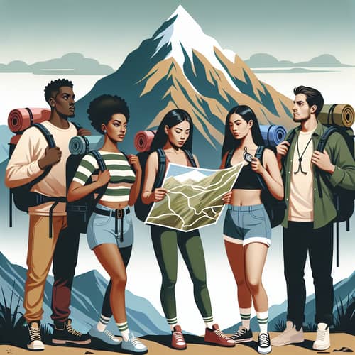 Embark on a Journey to Success with a Diverse Group of Four People