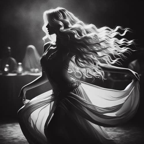 Graceful Arabic Dancer in Black and White | Captivating Performance