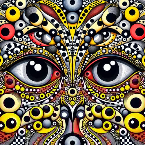 Yayoi Kusama Eyes Graphic - Optical Illusions & Playful Artistry