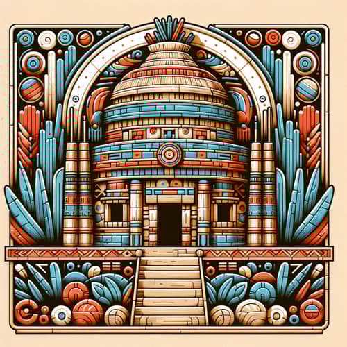 Nahua Artwork: Temazcalli with Engraving & Stitching