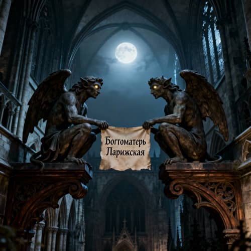 Gothic Gargoyles of Notre Dame Holding Poster