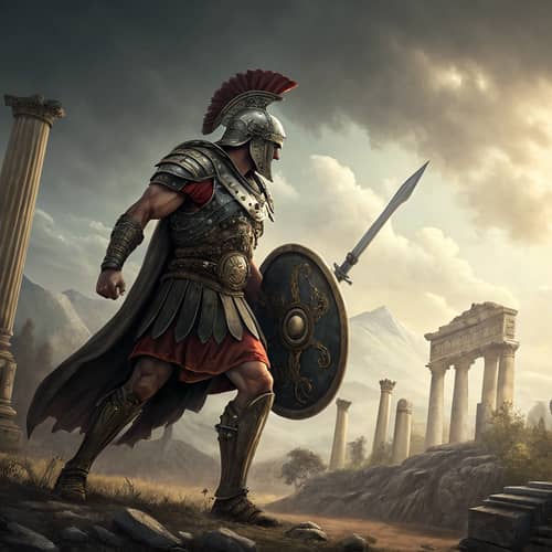 Muscular Roman Warrior - Strong and Fierce