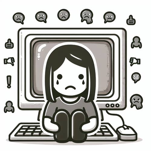 Serious Issue of Cyberbullying | Cartoon Stick Girl Cyber Bullied