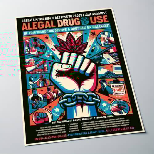 Fight Against Illegal Drug Use Poster - Break Addiction with Healthy Lifestyle