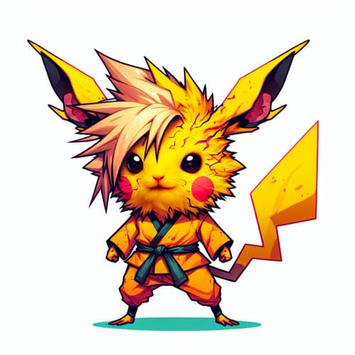 Pikachu and Goku Fusion Art - Creative Design
