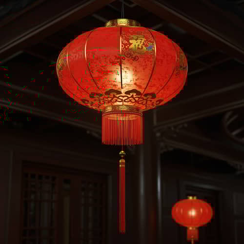 Vibrant Chinese Lantern | 16x16 Design
