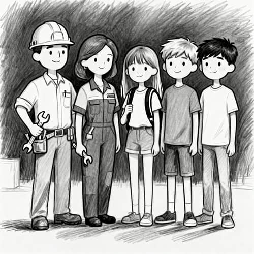 Pencil-Drawn Stick Figure Family Art Pencil-Drawn Stick Figure Family Art