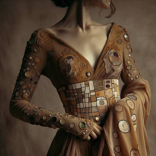 Gustav Klimt Style Portrait Photography | Earthy Tones & Delicate Brushstrokes