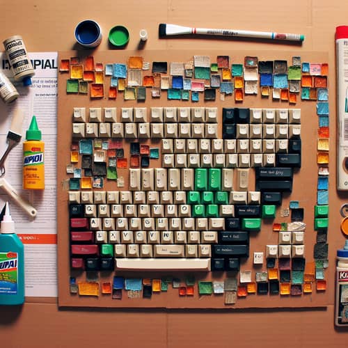 Inspiring Mural from Recycled Keyboard Keys