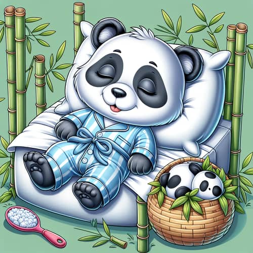 Cute Panda in Pajamas - Adorable Kids Illustration