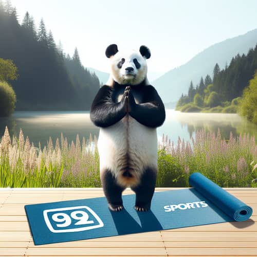 Panda Doing Yoga on Decathlon Sports Mat | Surya Namaskar Pose