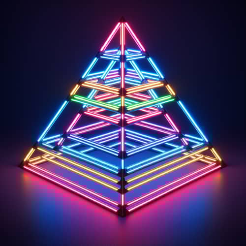 Colorful Neon LED Pyramid for Dynamic Light Effect