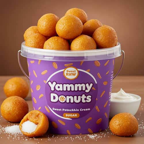 YammyDonuts: Sweet Potato Munchkins in Purple Packaging