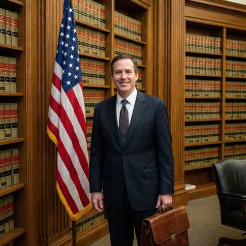 Experienced Lawyer with American Flag Experienced Lawyer with American Flag