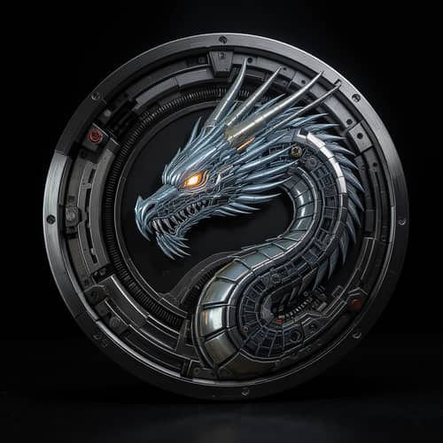 Futuristic Mechanical Dragon Emblem Futuristic Mechanical Dragon Emblem