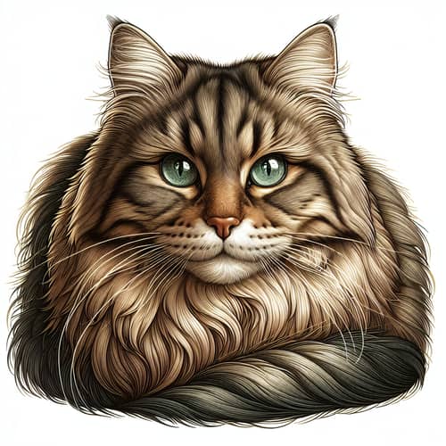 Captivating Cat Illustration with Enchanting Green Eyes
