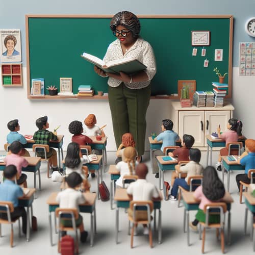 Miniature Classroom Setting with Diverse Students