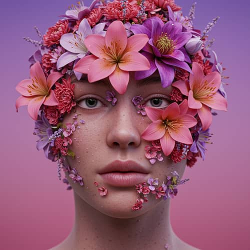Mystical Floral Face Art