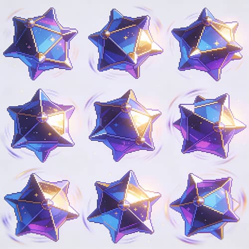 Stellated Icosahedron Sprite Sheet for Retro Games