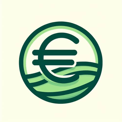 EUROe Stablecoin Icon: Simple Green Graphic Design