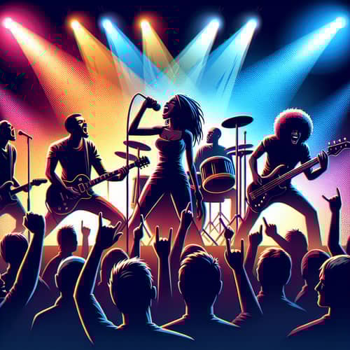 Rock Music Band Live Performance - Animated Image