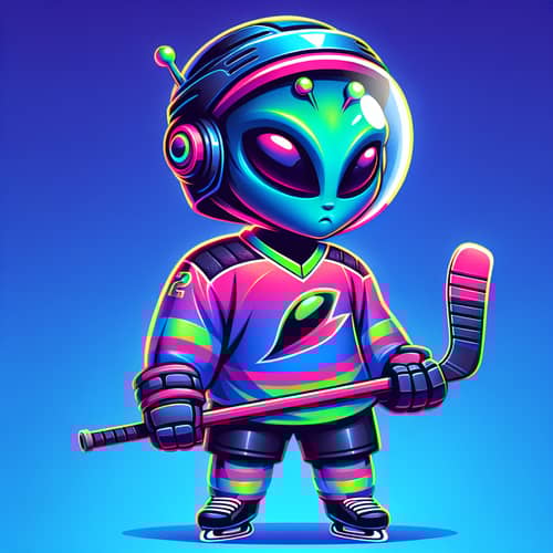 Neon Marvin Martian Ice Hockey Jersey | Unique Martian Character